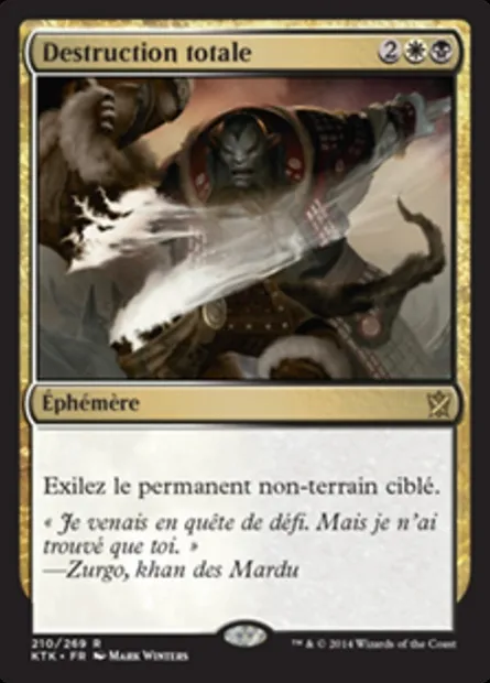 Destruction totale, carte Magic KTK 210 — extension Les Khans de Tarkir