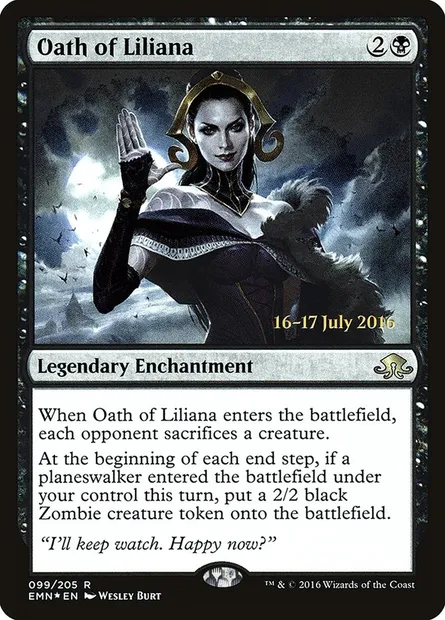 Serment de Liliana, carte Magic PEMN 99s — extension Eldritch Moon Promos