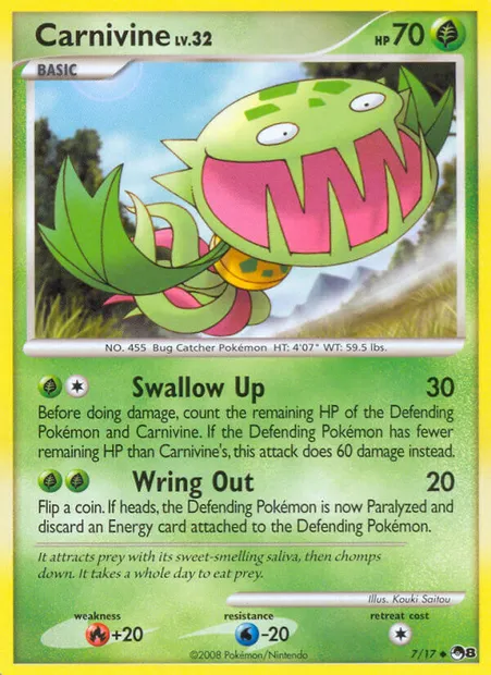 Carnivine, Pokémon card P8 7 — POP Series 8 set