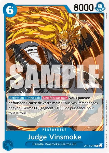 Judge Vinsmoke, carte One Piece OP11-044 — extension DES POINGS VIFS COMME L'ÉCLAIR