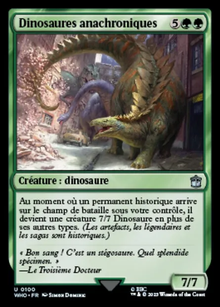 Dinosaures anachroniques, carte Magic WHO 100 — extension Doctor Who