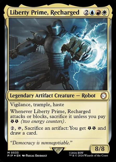 Liberty Prime, Recharged, Magic card PIP 533 — Fallout set