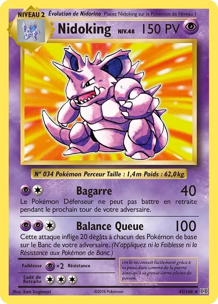 Nidoking, carte Pokémon EVO 45 — extension Évolutions