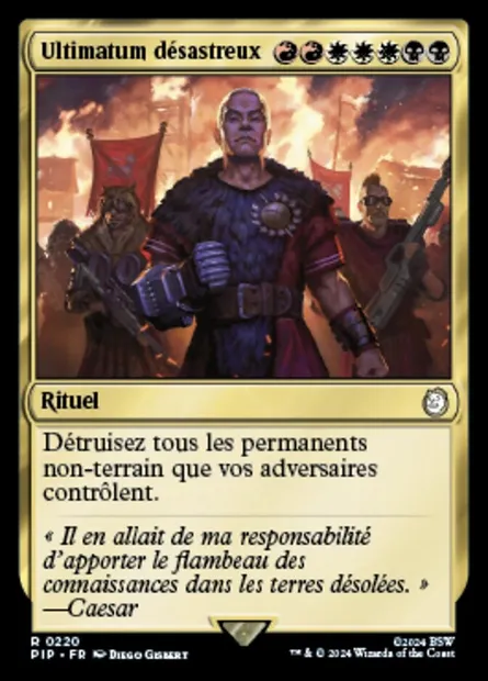 Ultimatum désastreux, carte Magic PIP 220 — extension Fallout