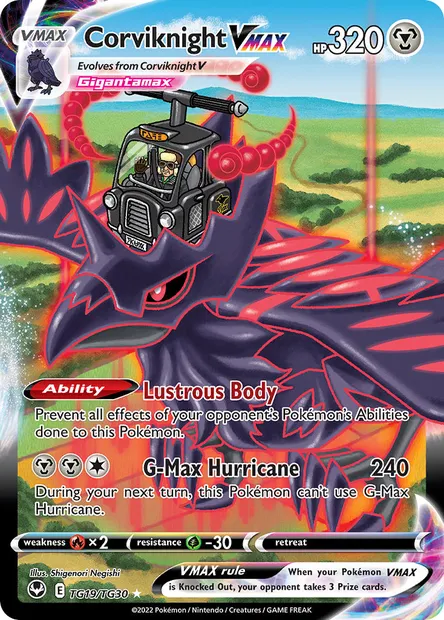 Corviknight VMAX, Pokémon card SIT TG19 — Silver Tempest set