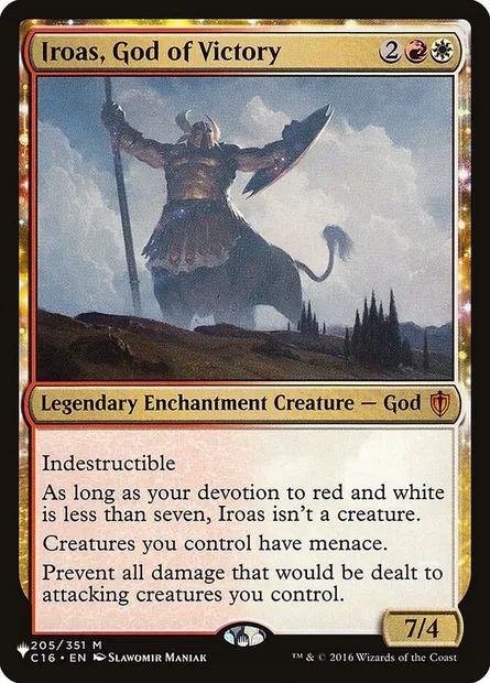 Iroas, dieu de la Victoire, carte Magic PLST C16-205 — extension The List