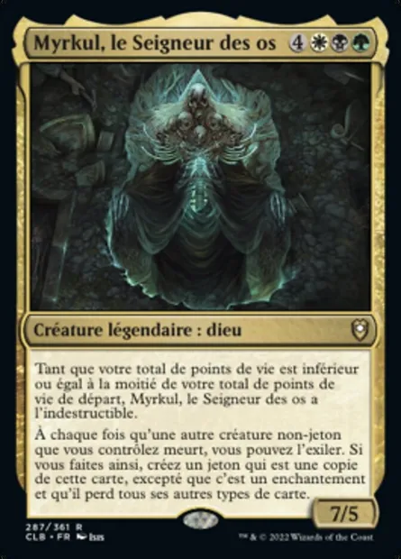 Myrkul, le Seigneur des os, carte Magic CLB 287 — extension Commander Légendes : la bataille de la Porte de Baldur