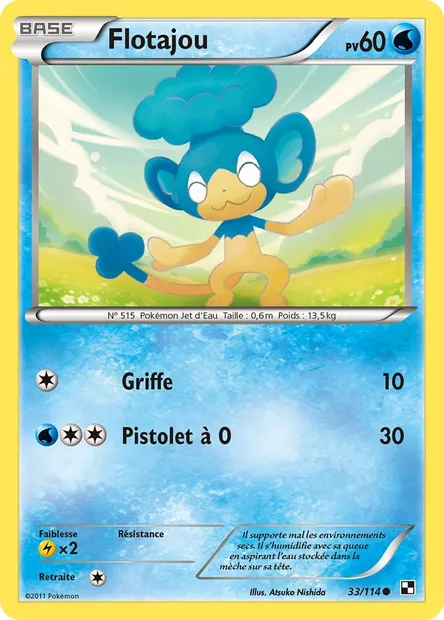 Flotajou, carte Pokémon BLW 33 — extension Noir & Blanc