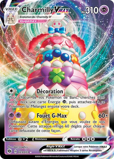 Charmilly VMAX, carte Pokémon CPA 23 — extension La Voie du Maître