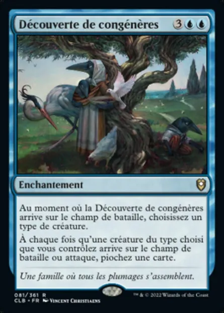 Découverte de congénères, carte Magic CLB 81 — extension Commander Légendes : la bataille de la Porte de Baldur