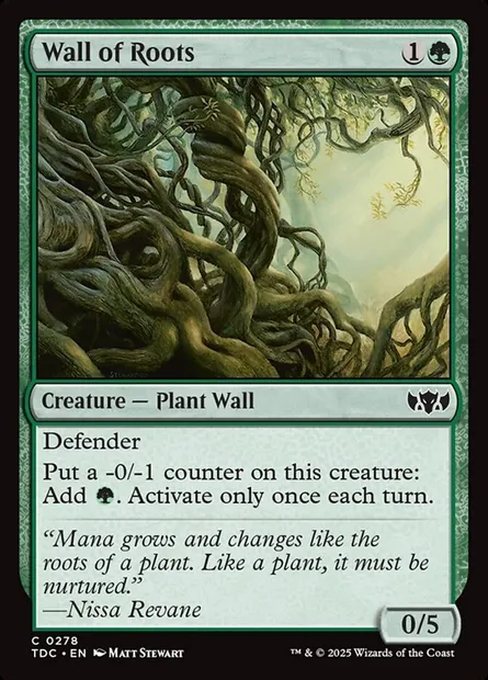 Wall of Roots, Magic card TDC 278 — Tarkir: Dragonstorm Commander set