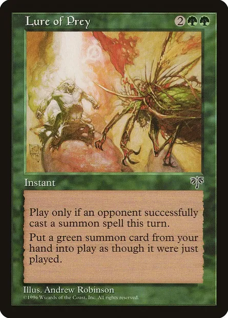 Lure of Prey, Magic card MIR 227 — Mirage set
