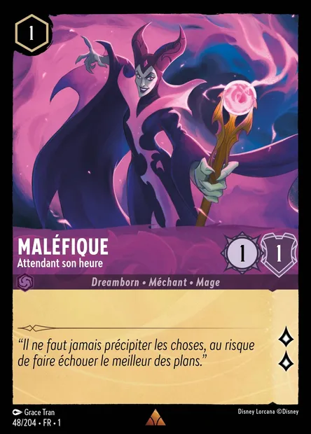 Maléfique - Attendant son heure, carte Disney Lorcana CH1-048 — extension Premier Chapitre