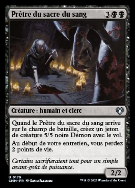 Prêtre du sacre du sang, carte Magic CMM 179 — extension Commander Masters
