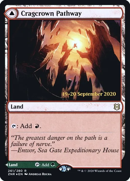 Cragcrown Pathway // Timbercrown Pathway, Magic card PZNR 261s — Zendikar Rising Promos set