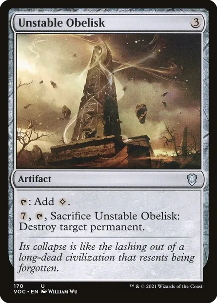 Unstable Obelisk, Magic card VOC 170 — Crimson Vow Commander set