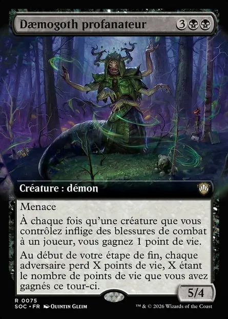 Dæmogoth profanateur, carte Magic SOC 75 — extension Secrets of Strixhaven Commander