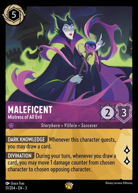 Maleficent - Mistress of All Evil, Disney Lorcana card CH3-051 — Into the Inklands set