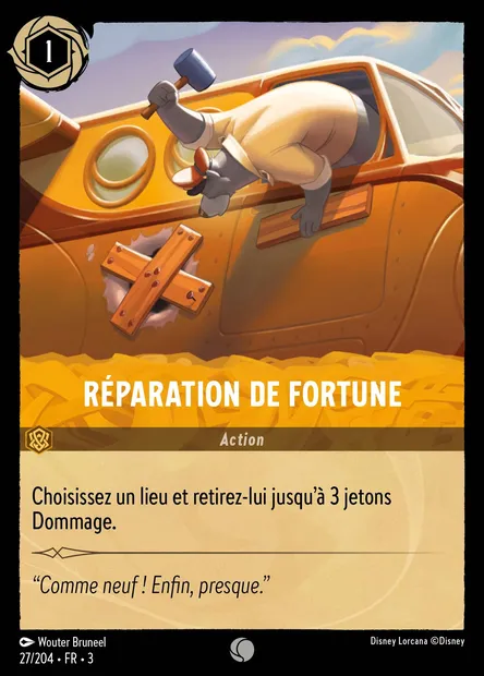 Réparation de fortune, carte Disney Lorcana CH3-027 — extension Les Terres d'Encres