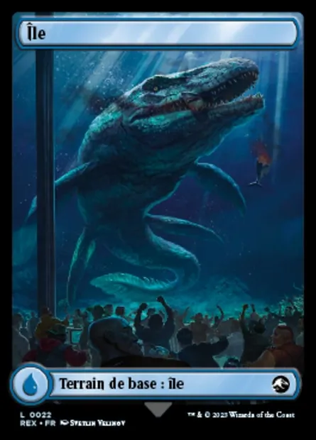 Île, carte Magic REX 22 — extension Jurassic World Collection