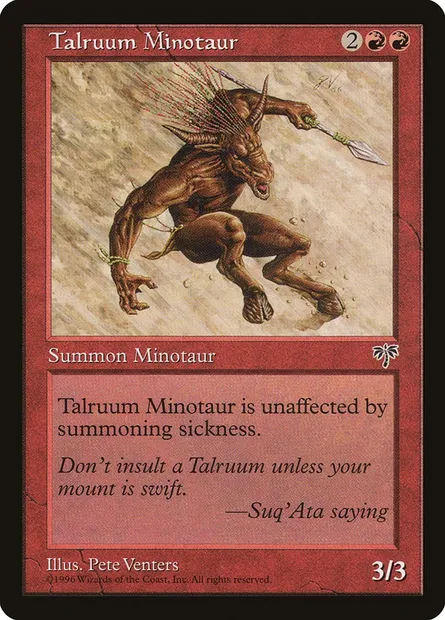 Talruum Minotaur, Magic card MIR 196 — Mirage set