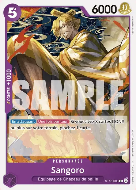 Sangoro, carte One Piece ST18-003 — extension VIOLET Monkey D. Luffy
