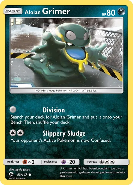 Alolan Grimer, Pokémon card BUS 83 — Burning Shadows set
