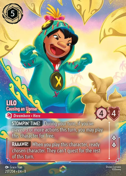Lilo - Causing an Uproar, Disney Lorcana card CH8-217 — The Reign of Jafar set