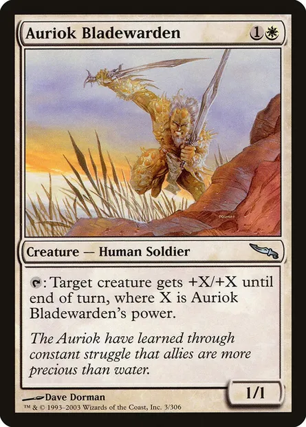 Auriok Bladewarden, Magic card MRD 3 — Mirrodin set
