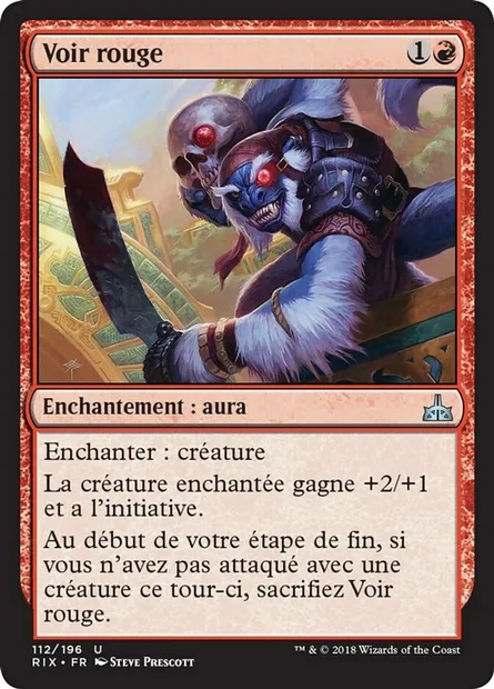 Voir rouge, carte Magic RIX 112 — extension Les combattants d'Ixalan