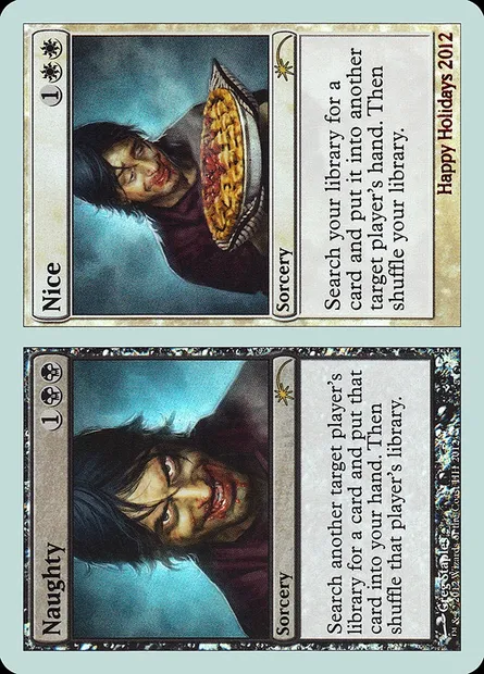 Naughty // Nice, Magic card HHO 12 — Happy Holidays set