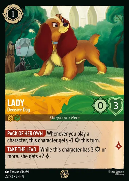 Lady - Decisive Dog, Disney Lorcana card P2-028 — P2 set