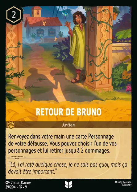 Retour de Bruno, carte Disney Lorcana CH9-029 — extension Fabuleux