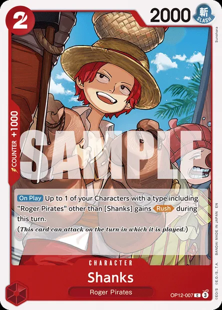 Shanks, One Piece card OP12-007 — LEGACY OF THE MASTER set