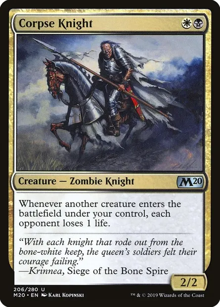 Corpse Knight, Magic card M20 206 — Core Set 2020 set
