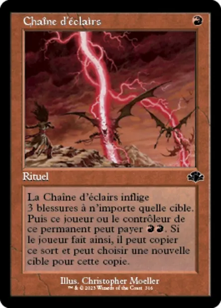 Chaîne d'éclairs, carte Magic DMR 316 — extension Dominaria Remastered