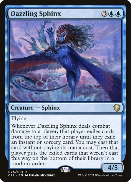 Dazzling Sphinx, Magic card C21 25 — Commander 2021 set