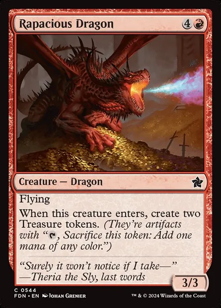 Rapacious Dragon, Magic card FDN 544 — Foundations set