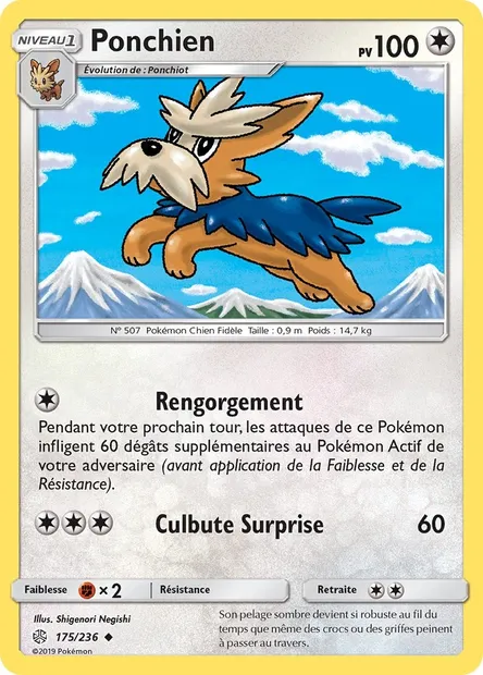 Ponchien, carte Pokémon CEC 175 — extension Éclipse Cosmique