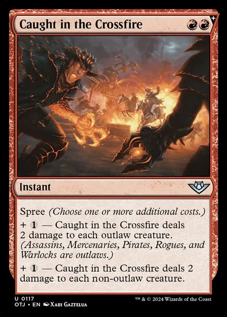 Caught in the Crossfire, Magic card OTJ 117 — Outlaws of Thunder Junction set