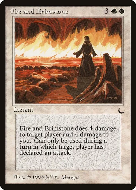 Fire and Brimstone, Magic card DRK 9 — The Dark set