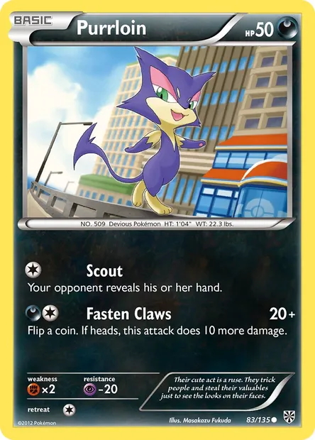 Purrloin, Pokémon card PLS 83 — Plasma Storm set