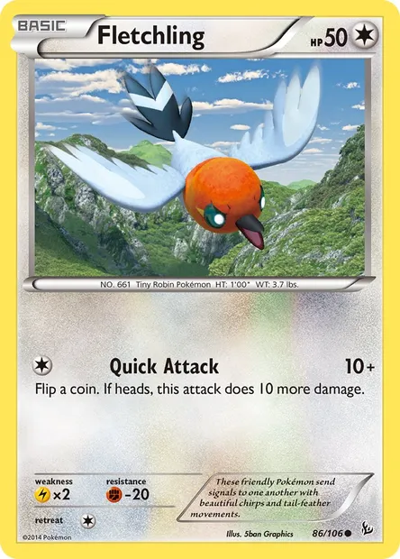 Fletchling, Pokémon card FLF 86 — Flashfire set