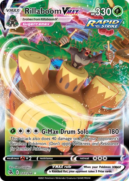 Rillaboom VMAX, Pokémon card FST 23 — Fusion Strike set