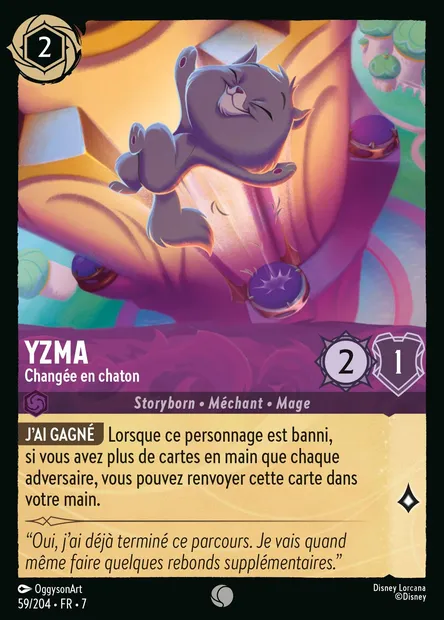 Yzma - Changée en chaton, carte Disney Lorcana CH7-059 — extension L'île d'Archazia