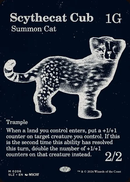 Scythecat Cub, Magic card SLZ 206 — The Zeta Set set