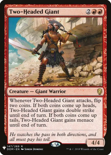 Géant bicéphale, carte Magic PLST DOM-147 — extension The List