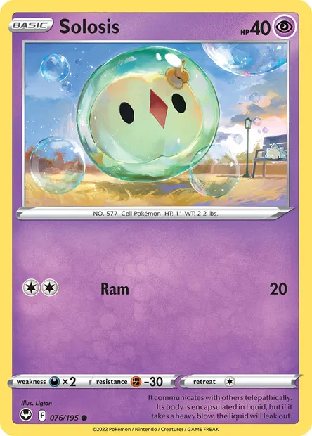 Solosis, Pokémon card SIT 076 — Silver Tempest set