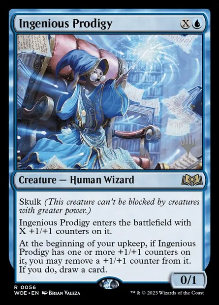 Ingenious Prodigy, Magic card PWOE 56p — Wilds of Eldraine Promos set