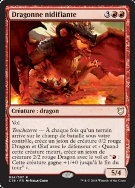 Dragonne nidifiante, carte Magic C18 24 — extension Commander 2018